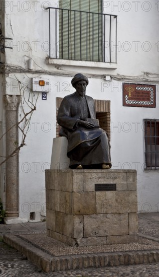Cordoba, Moses Maimonides monument. Ibn Maimun. Moses ben Maimon. Erected in 1985 for the