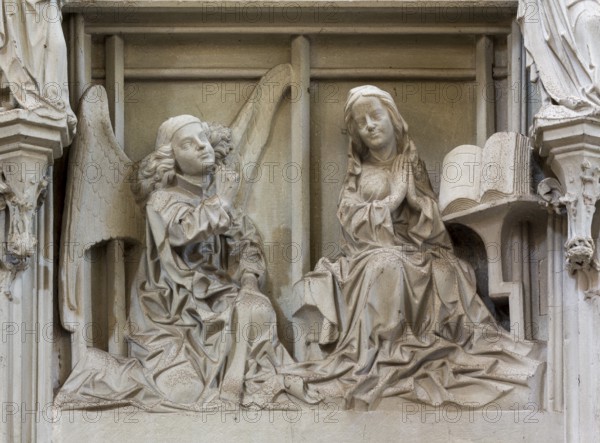 Constance, Minster, Sog. Schnegg, stair tower in the north transept. Relief Annunciation