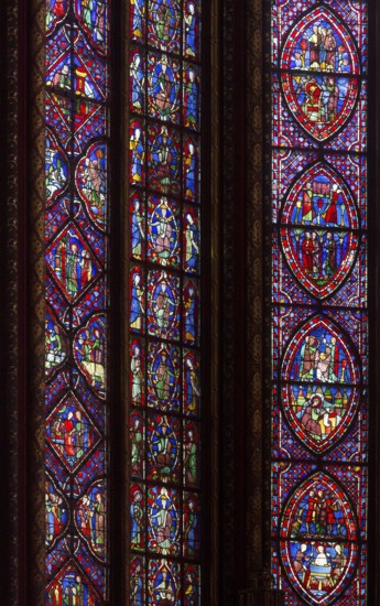Stained glass window in the upper church, St, Saint, Saint