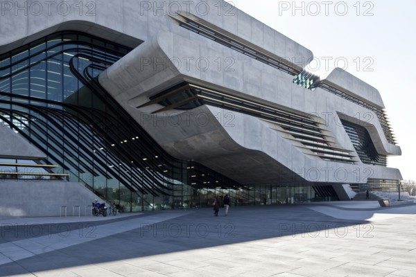 Montpellier, multi-purpose building PIERRESVIVES, built 2006-2012 by Zaha Hadid, main entrance side