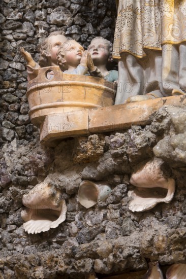 Pilgrimage church of St Nicholas, putti on the St Nicholas figure in the choir, St, Saint, Saint