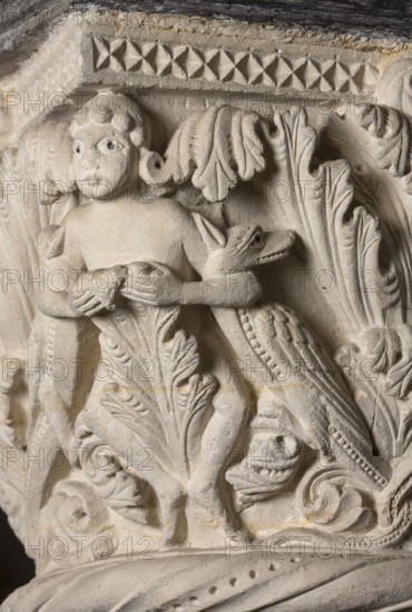 Brauweiler near Pulheim, abbey church of St Nicholas, Benedictine chapel, 11th-12th century capital