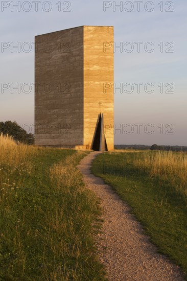 South side at sunrise with path and open door, St., Sankt, Saint