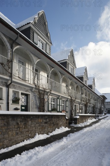 Essen, Margaretenhöhe housing estate in the snow