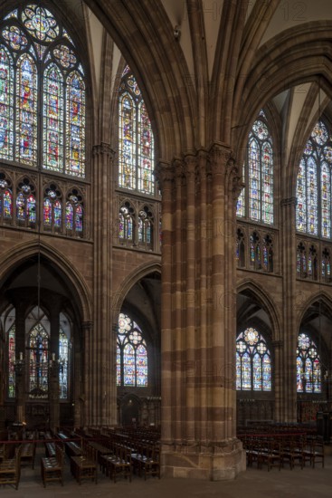 Strasbourg Cathedral, Cath?drale Notre-Dame de Strasbourg, view from the northern aisle