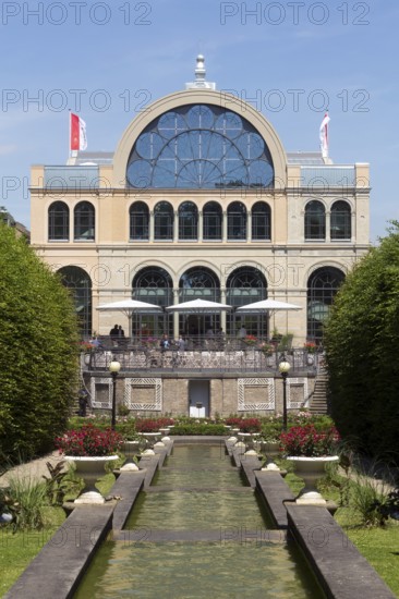 Side view of the festival centre with cascade