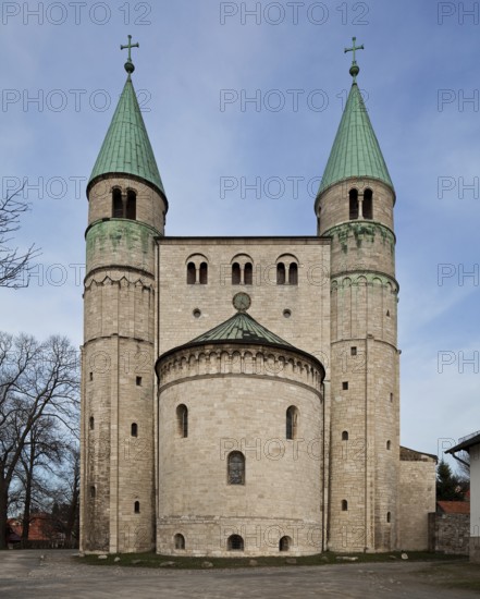 View from the west, towers demolished and rebuilt in 1907-10, St., Sankt, Saint