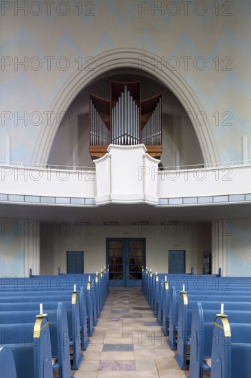 1927-1929, Ernst and Günther Paulus, Interior with organ loft, St., Sankt, Saint