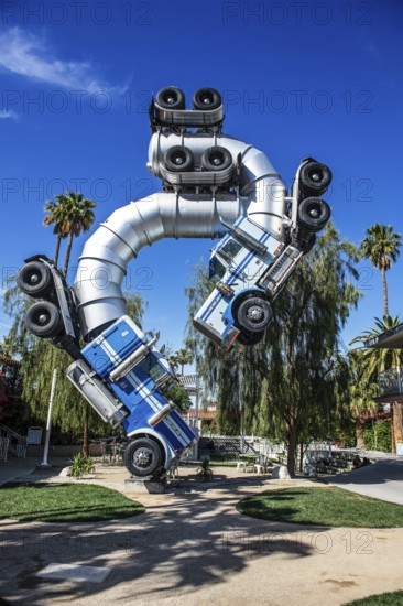 Truck artwork, Ferguson's Motel, Las Vegas, Nevada, USA, North America
