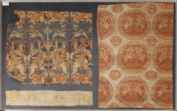 Silk fabric from the Hippolytus shrine, Byzantium or Syria 1st half 9th century, St., Saint, Saint