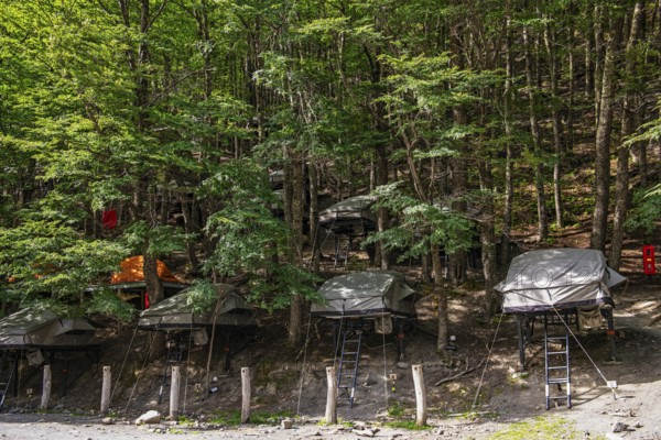 Campsite at Rifugio Chileno, Torres del Paine National Park, Patagonia, Chile, South America
