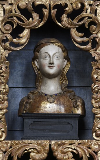 Golden chamber, reliquary (head reliquary) after restoration with historical colour scheme (blue),