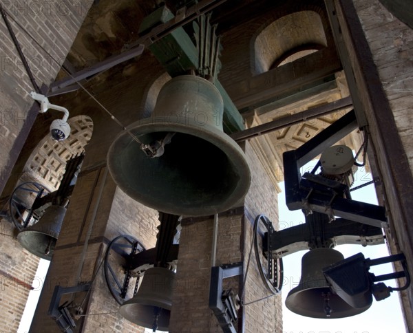 Seville, Cathedral. Bell tower GIRALDA carillon detail Seville, St., Saint, Saint