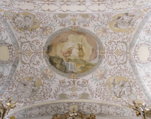 Ceiling painting above the choir, St., Sankt, Saint