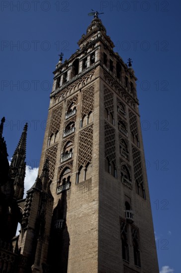 Seville, Cathedral. The Giralda bell tower, St, Saint, Saint