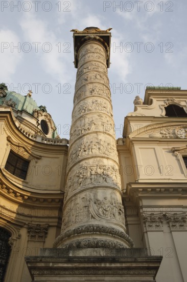 Reliefs on the triumphal columns by Johann Christoph Mader (1724-1730), scenes from the life of St