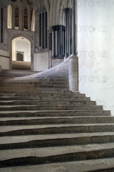 Wells, Cathedral, stairs to the chapter house, view to the north-east