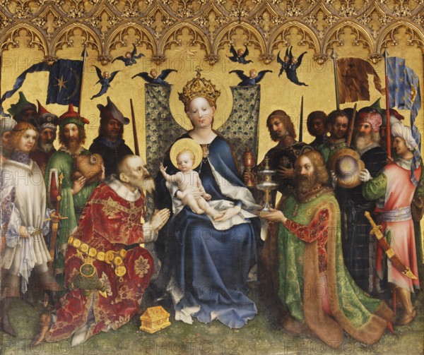 Altar of the city's patron saints, open, painted by the Cologne painter Stefan Lochner for the