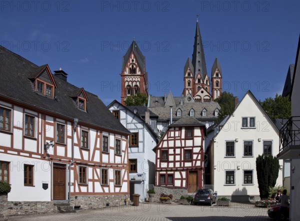 Limburg an der Lahn, Cathedral, distant view of the towers from the south front Bergstrasse back