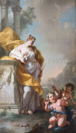 Wall painting by Stefano Torelli: Allegorical figures of the virtues of the councillors