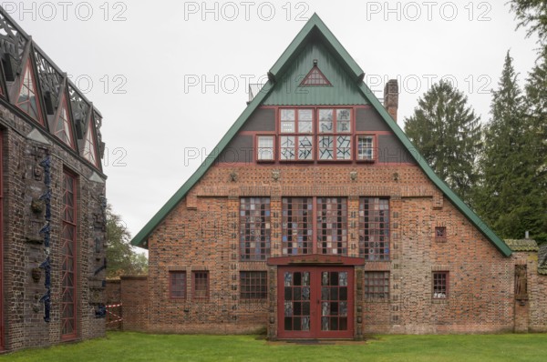 Jesteburg, Bossard art centre, studio house, built 1912-1914 by Johann Michael Bossard, on the left