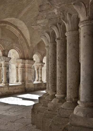 Fontenay former Cistercian monastery Cloister arcades, St., Saint, Saint