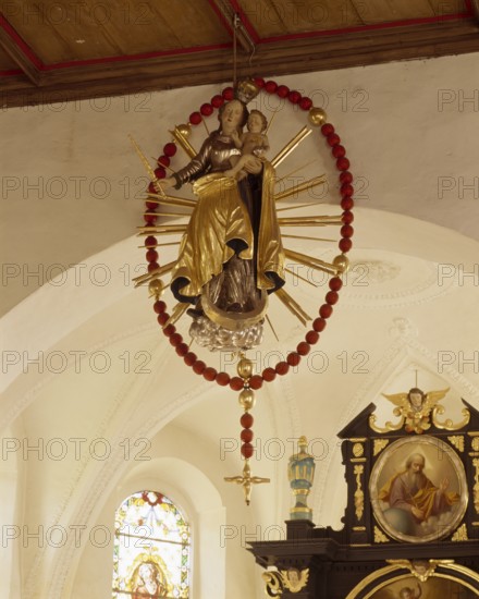 Tännesberg. Pilgrimage church of St Jodok from 1690, Madonna in the rosary around 1720, St, Sankt,