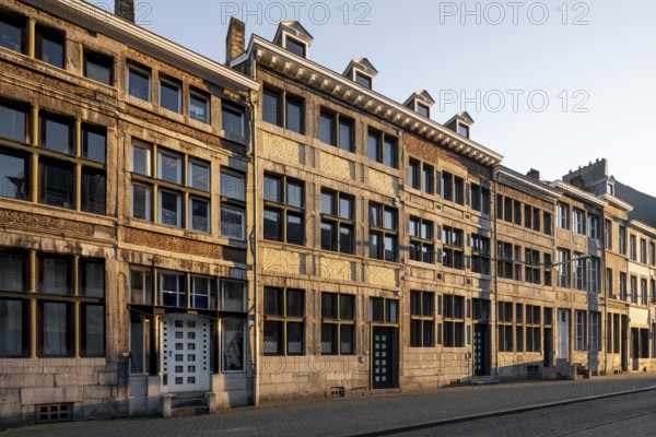 Liège, Rue Hors-Château, old houses with post-modern windows and doors