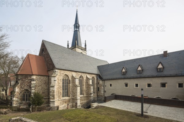 Luther city Eisleben St Annen Church. Church and monastery view from south-west, St., Sankt, Saint