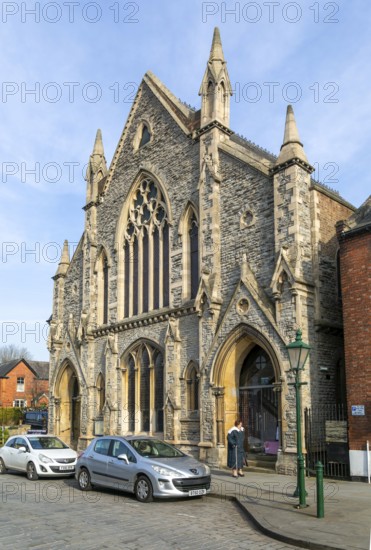 Gothic architecture of Bailgate Wesleyan Methodist Church building, Bailgate, city of Lincoln,