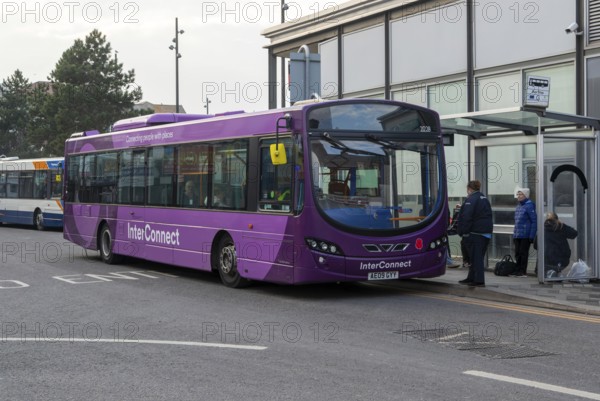 InterConnect Volvo B7RLE mk2 local bus public transport service, Grimsby, north east Lincolnshire,