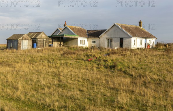 Beach house seaside bungalow called the Beacons at Shingle Street, Suffolk, England, UK