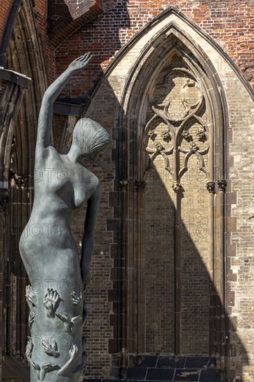 Hamburg, former main church of St Nikolai, today a memorial against the bombing and a memorial,