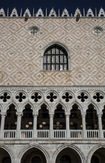 Italy Venice Doge's Palace -5 South Wing 14th-15th century Section of façade