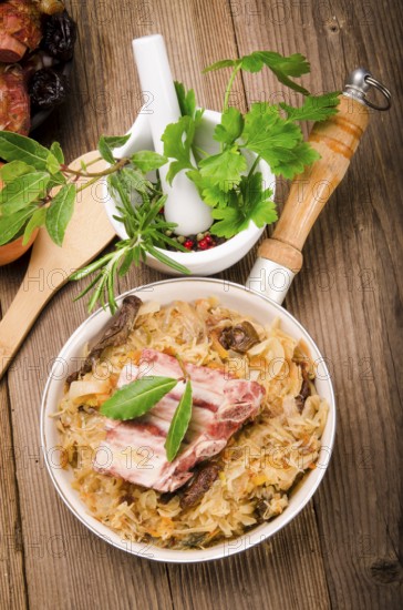 Sauerkraut with smoked meat