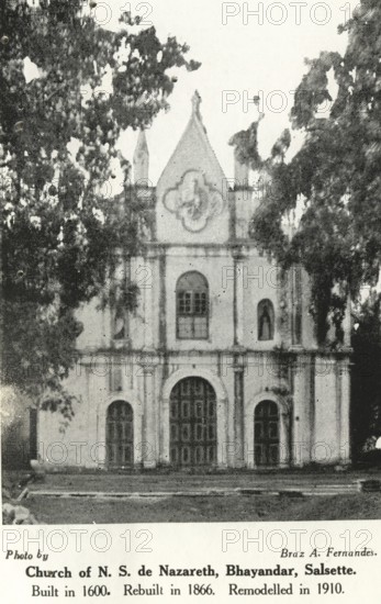 Catholic Community Church of N. S. de Nazareth, Bhayandar, Salsette built in 1600 rebuilt in 1866