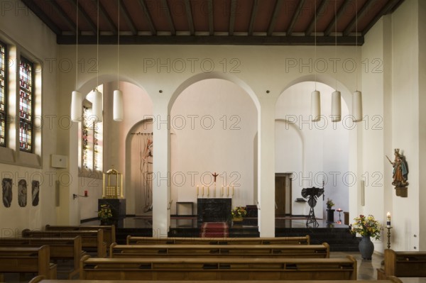 Convent church of the Poor Sisters of St Francis, nave, view to the altar, St, Saint, Saint