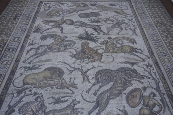 Brussels, Musees Royaux, Roman mosaic from Apamea in Syria, hunting scene