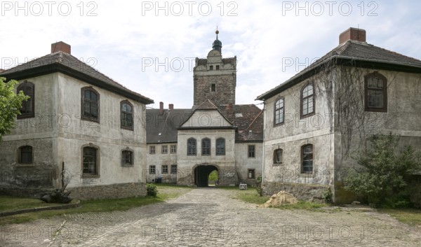Allstedt b Sangerhausen Castle outer bailey 5589 Gate tower built around 1340 with Renaissance