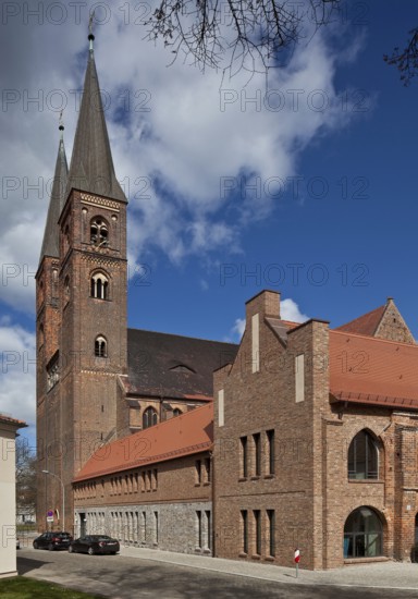 Stendal Altmark Cathedral in front of it 2010-13 newly built west wing of the cloister 74798 by the