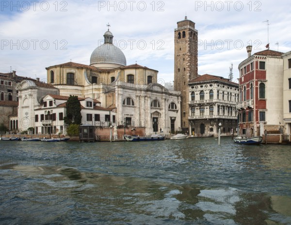 Venice, Church of San Geremia, in front Canal Grande, on the right Palazzo Labia at the mouth of