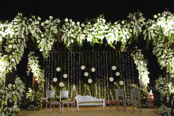 Flower decoration at wedding reception function