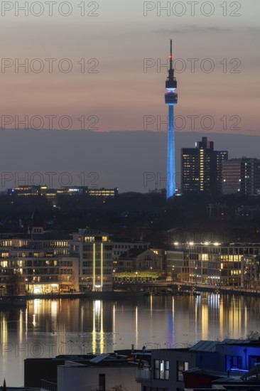 Dortmund, Phoenix-See, artificial lake on the former Phoenix-Ost steelworks site in Dortmund's