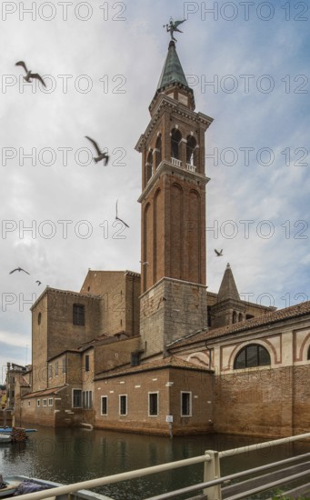 Chioggia near Venice, Church of San Giacomo Apostolo, partial view with campanile over the Vena