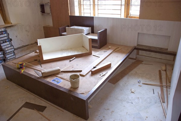 Incomplete carpentry work