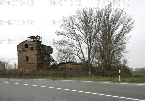 Theißen near Zeitz PAUL II lignite shaft Fig. 1192 sunk directly on today's B 91 in 1904 Headframe