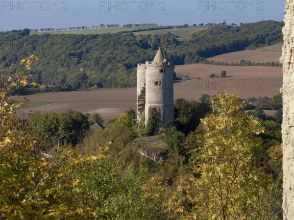 Bad Kösen Saaleck Castle View from east 89968 seen from Rudelsburg Castle