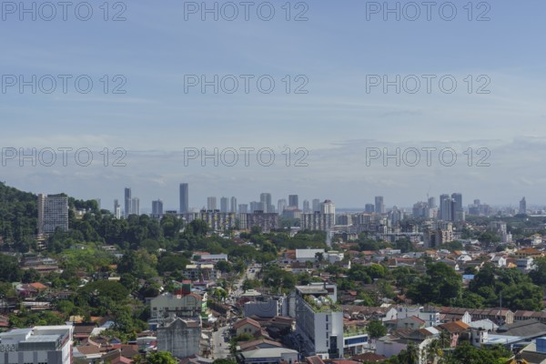 A city view with skyscrapers and cloudy sky in the background, penang, malaysia