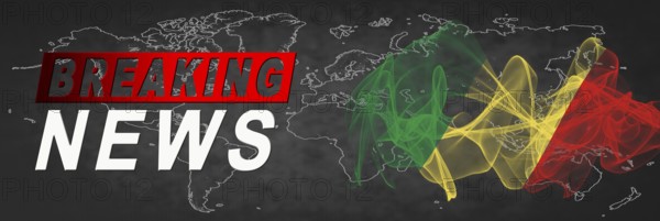Republic of the Congo Breaking News, Smoke Flag Background