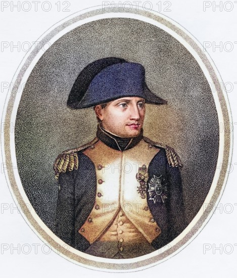 Napoleon I, Emperor of the French. 1769, 1821. photo etching after the painting by Robert le Fevre,